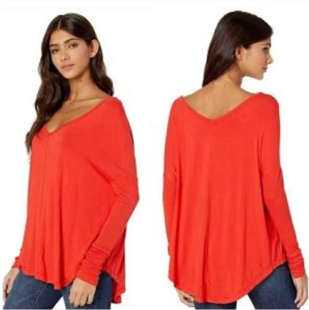 Free People Moon Shine Top Red Large